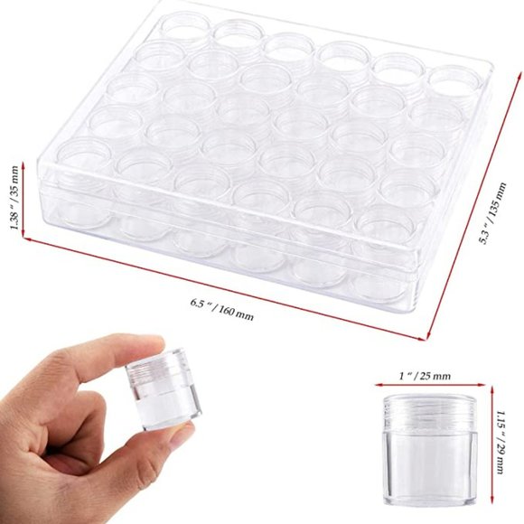 30 Small Storage Containers with Label Stickers - Picture 1 of 5